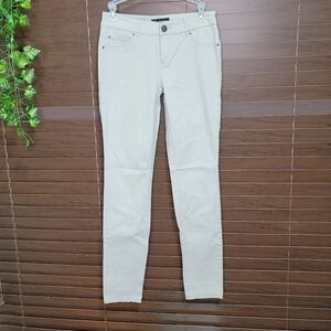 I.N.C. Skinny Low-Rise Off-White Stretch Women's Pants Size 0